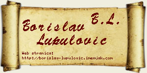 Borislav Lupulović vizit kartica